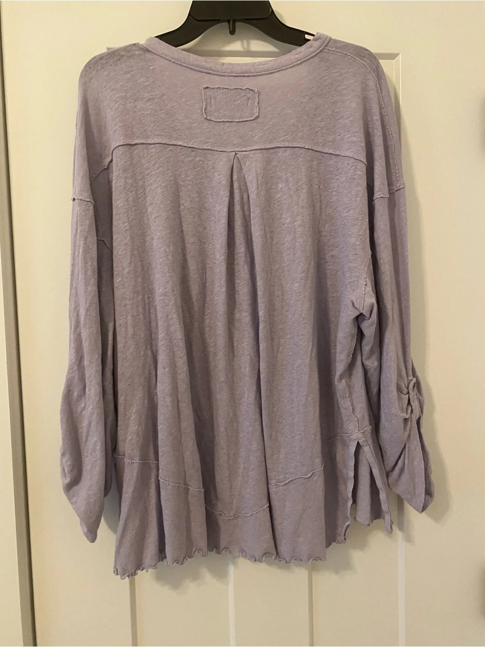 Free People Mystic Lilac We The Free Cotton-Linen Henley Tee